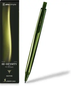 Gel Pen, Black Ink Pen Fine Point 0.5mm, Retractable Hi-Density Gel Ink Pen Smooth Writing, Metal Gel Roller Pen for Office Supplies School  Women Men (1Pack Green)