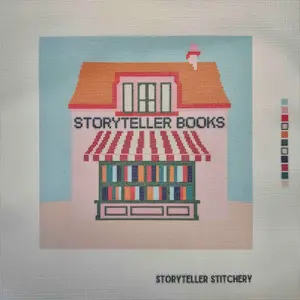 Bookstore — Printed Needlepoint Canvas (Large Design, Canvas Only)