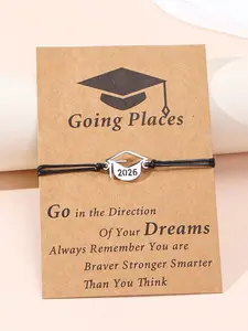 1pc New 2026 Graduation Cap Pendant Bracelet, Women/Couples/Friends Graduation/Back To School/Teacher's Day Gift, Daily Accessory
