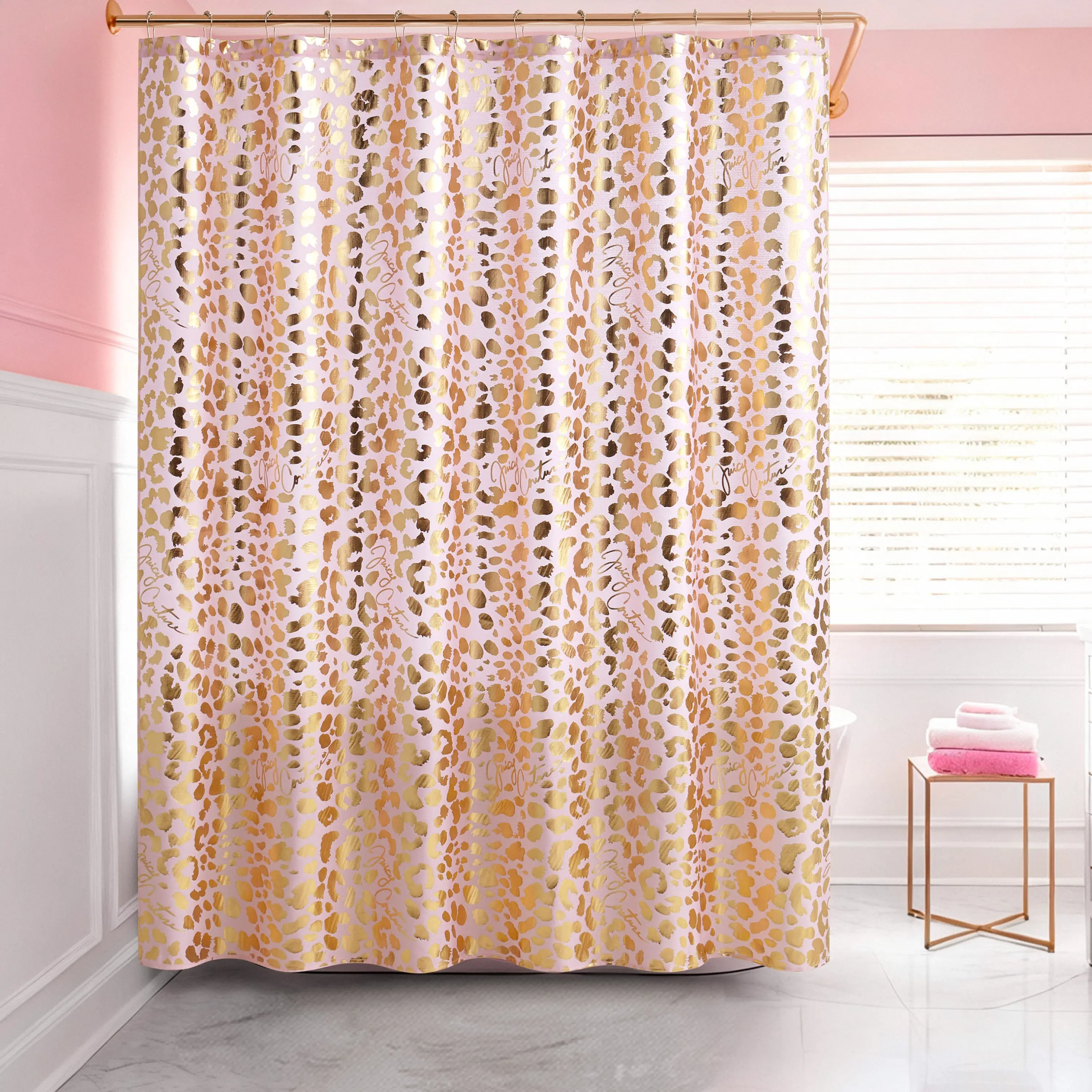 Juicy Couture Shower Curtain and Hooks Set