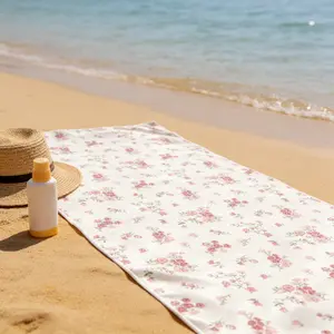 Vintage Floral Design Beach Towel, Fashionable Absorbent Bath Pool Home Decor, Ideal for Travel, Swimming, Surfing, Yoga, Camping, Beach Accessories