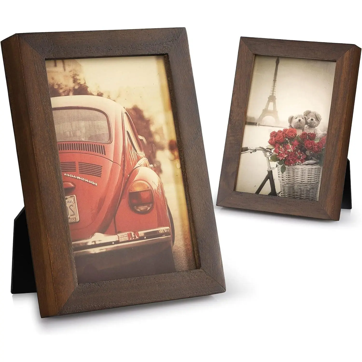 Emfogo ,Christmas surprise ,4x6 Picture Frame, Pack of 2 Photo Frame with Real Glass, Solid Wood Rustic Picture Decorating Gift christmas haul 2024 unique gift