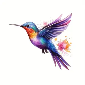 Hummingbird Pattern Car Sticker, Car Decorative Sticker, Colorful Hummingbird Decal, Universal Car Exterior Decoration Accessories for Car, Motorcycle, Laptop, Water Bottle, Decal For Cars