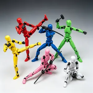 6 Pack Lucky Titan T13 3D Printed Multi-Joint Action Figures 14cm, 30 Movable Joints Posable Resin Model, Custom Anime Poseable Mini Figure, Aesthetic Desktop Ornament, Perfect Hobby Collectible Gift for Teen Boys, Anime Fans & Art Enthusiasts