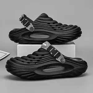 Men's fashionable sandals with casual toe caps and thick soled shoes - outdoor anti slip hollow out multifunctional suitable for