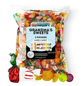 Old Fashioned Candy Assortment (2lb) - Bulk Grandma Candy Mix Individually Wrapped - Strawberry Bon Bons Filled, Butterscotch Hard Candy, Soft Peppermint Puffs Mints, Fruit Buttons Candies - Mixed Hard Candy Variety Pack by Dr. Variety