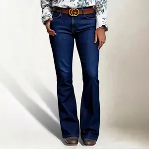 2026 Women's Jeans Casual Slim Fit Y2K Style Vintage Flared Pants with Embroidery