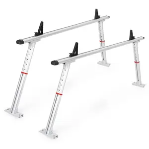 Garvee Adjustable Aluminum Truck Ladder Rack, 35.4-71in Width, Heavy Duty 800 Lbs Capacity, Stable Cargo Support System for Kayak, Surfboard, Lumber, Silver