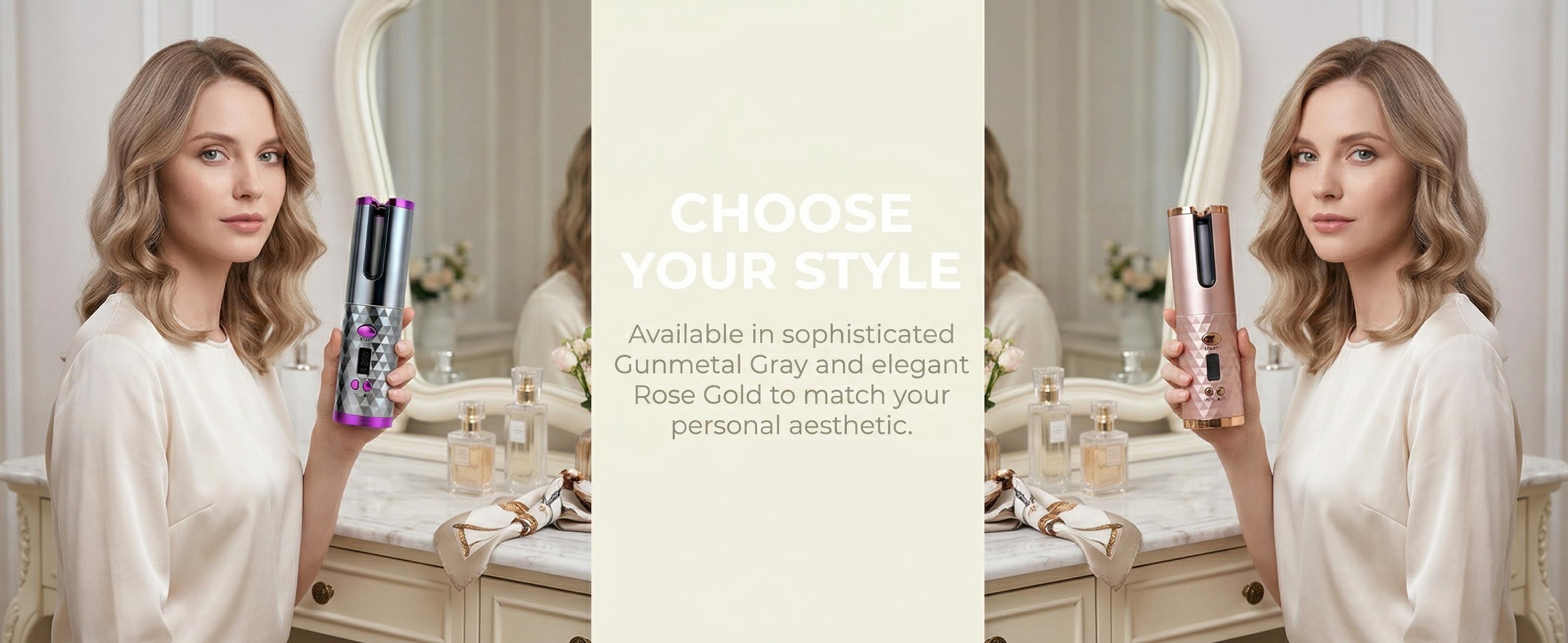 Cordless Automatic Hair Curler for Women, Fast Heating USB Rechargeable Curling Wand with Digital Display, Portable Spin Curler for Styling, Travel-Friendly