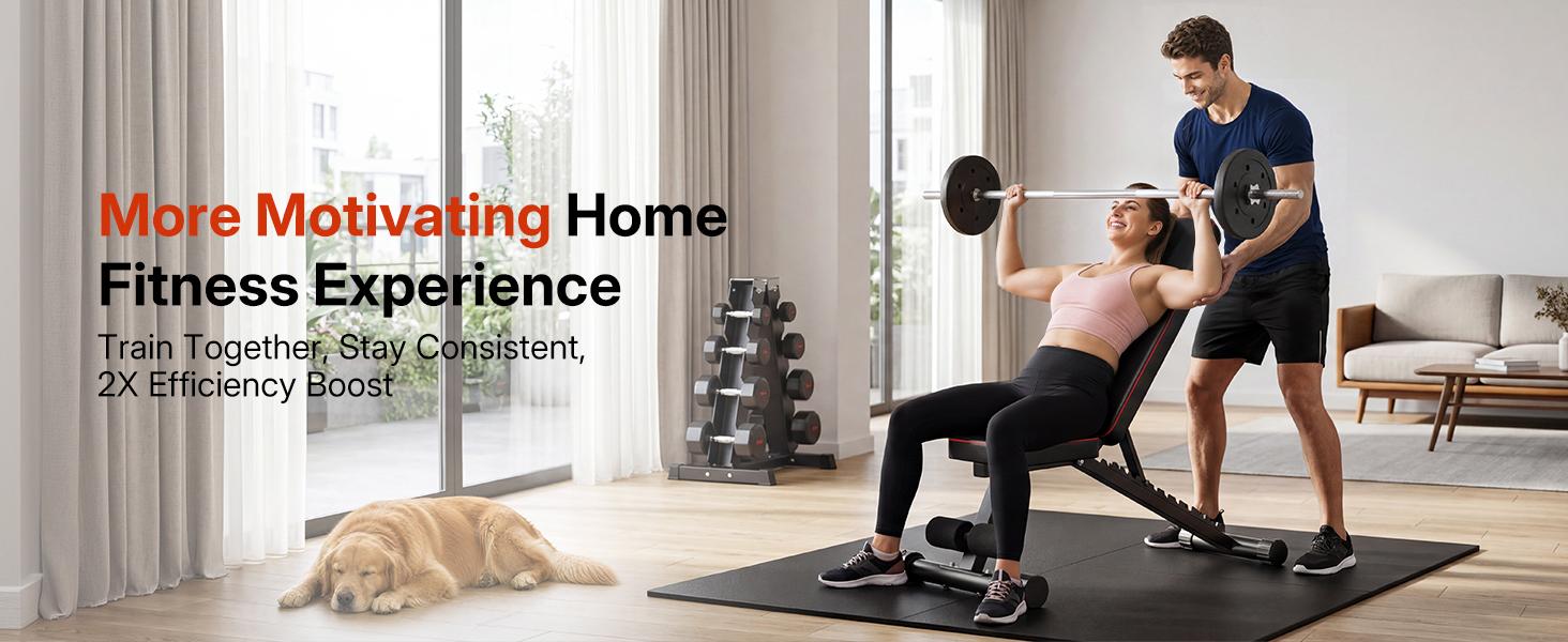Multi-Function All in 1 Weight Bench Set - Multi-Positions Heavy Duty Weight Lifting Sit Up Bench Workout Benchs Folding Bench Press for Home Gym