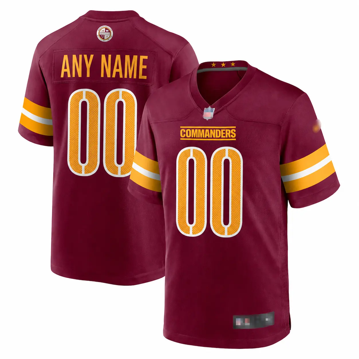 Washington Football Premium Stitched Fan Edition Jersey - Burgundy/Black - Custom Name & Number - US Ready