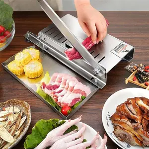 Commercial Manual Slicers for Frozen Meat Bone Minced Lamb Chicken Duck Fish Cutting Stainless Steel Bone Meat Cutting Machine