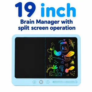 19" ADHD-Friendly Visual Task Board, Large Erasable LCD Wall Blackboard for Brain Dumps & Daily Focus, Mess-Free Digital Memo Pad for Family Routine Management