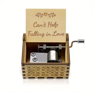 Antique Carved Wooden Music Box, Decor Ornaments, Unisex Gift for Lovers, Boyfriend, Girlfriend, Spouse, Perfect Anniversary Present