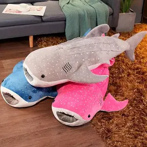 Cartoon Shark Design Plush Toy, 1 Count Cute Shark Shaped Plush Toy, Soft & Comfy Plush Cushion, Creative Home Decoration, Soft Stuffed Doll, Stuffed Animal Party Gift, Soft Cuddly Gift