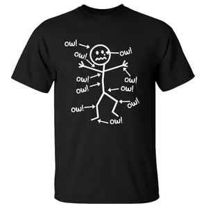 Funny Stick Figure Pain Chart Shirt, Physical Therapy Humor, Injury Body Diagram, Ow My Body Tee, Unisex Sweater Pullover Tee
