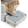 Thick Plastic & Wood Cat Ramp & Riser - Built-in Stairs & Steps, Solid Anti-Slip Legs, Leakproof Trapping Mat, Odor Control Filter, Washable Easy-Clean Pedal Stool, Pressure Reduction for Litter Box Tray, 11.8"x7.9"x3.6", for Kittens & Adults