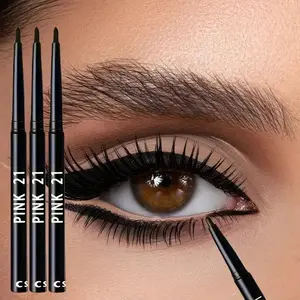 3-Pack Waterproof and Sweatproof Black Eyeliner Pencils - Long-lasting, smudge-proof, smooth formula for perfect wings - Black, stylish design, smudge-resistant, suitable for bold eye makeup, beginner-friendly, easy to color