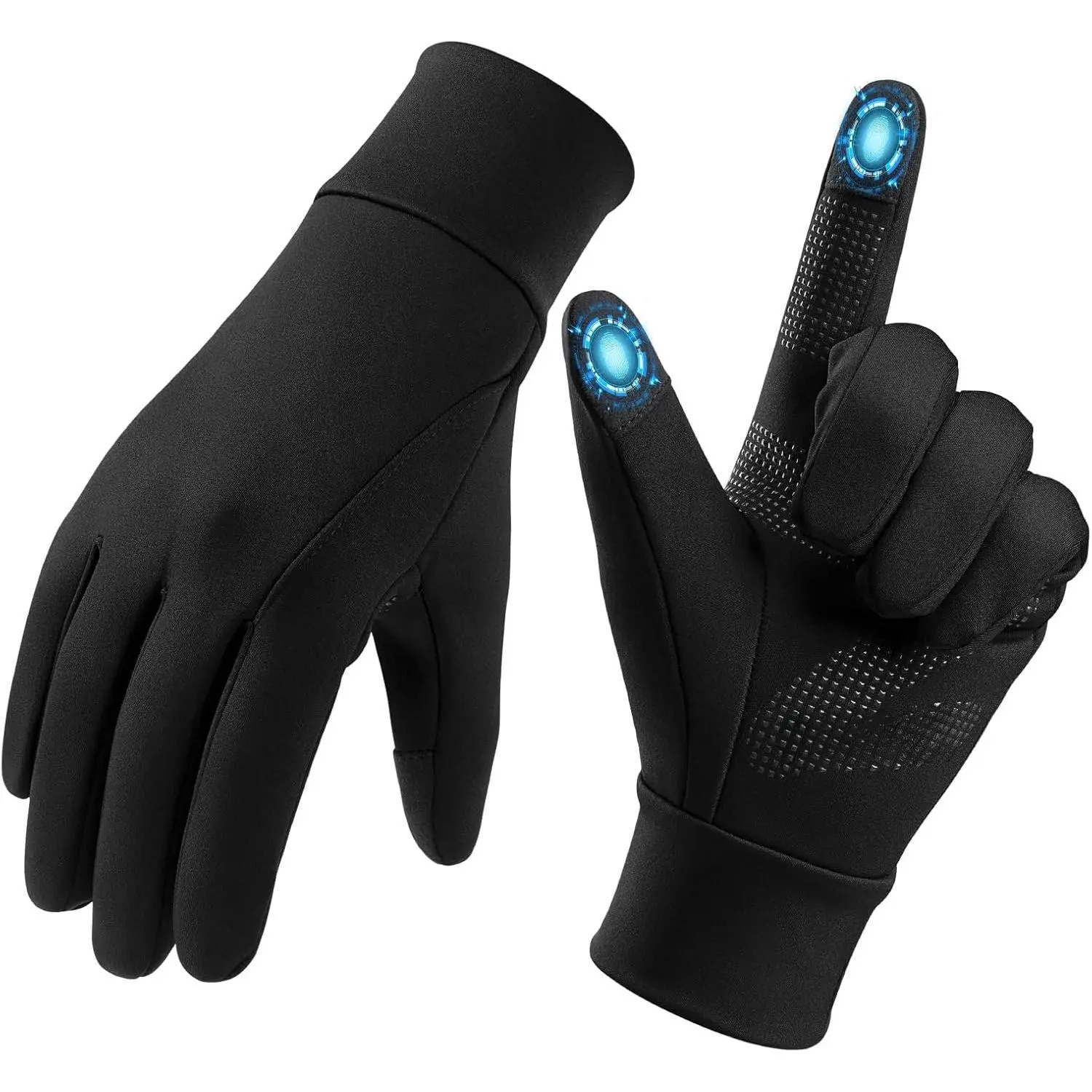 Winter Gloves for Men - Touch Screen Windproof Gloves for Cold Weather Ski Snow Gloves Liner Thermal Warm for Running, Cycling, Biking, Hiking, Driving, Walking, Typing, Freezer Work,