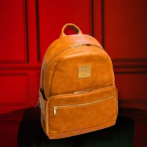 Brown Leather Carrier Backpack