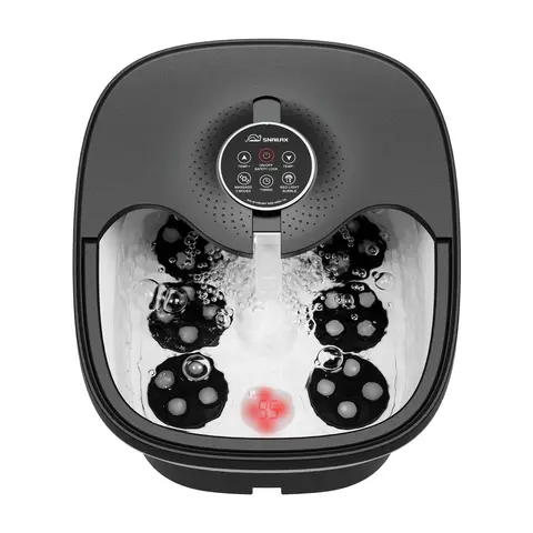 Snailax Rectangular Collapsible Foot Spa Bath Massager - Self Care Products, 30db Bubbles for Calm, Heat Control, Remote Control, Shiatsu Rollers, IPX4 Rated, 15kg Bathroom Wash Tub, Auto Shutoff, Pedicure Soaking