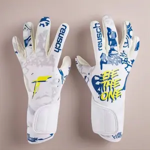 White Latex Non-Slip Goalkeeper Gloves for Football Training Breathable Professional Soccer Goalie Gloves with Strong Grip summervibes finger save palm fathersdaygiftideas