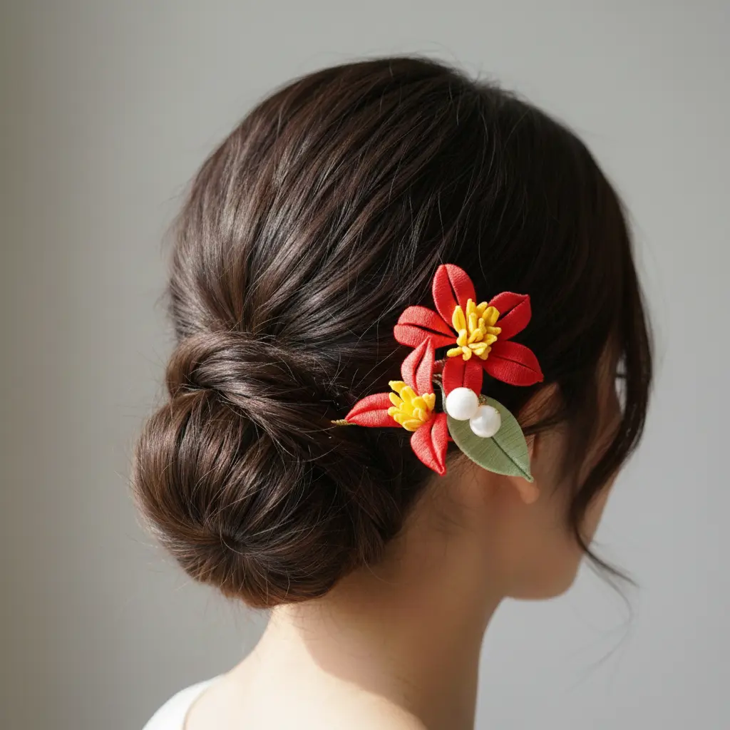 100% Handmade Silk Flower Hair Clip - Ancient "Ronghua" Heritage Craft - Elegant 3D Floral Hair Pin for Weddings, Galas & Daily Luxury