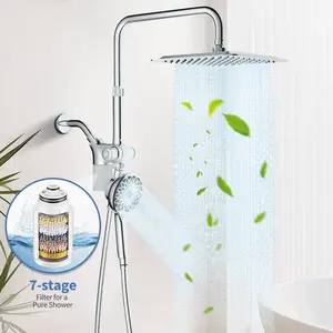 High Pressure Shower Dual Shower Set, Filtered Water Saving，Multiple Water Effects, Magnetic Hand Spray Device,Filtered Showerheads
