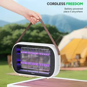 Buzbug LED Bug Zapper Outdoor Indoor, Rechargeable 5200mAh Battery, LED Bulbs Up to 50,000 Hours, Portable Camping Fruit Fly Mosquito Moth Gnat Wasp Trap, Killer, Zapper