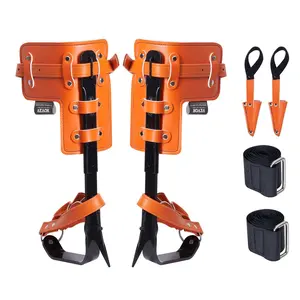 【DealsForYouDays】VEVOR Tree Climbing Spikes, 1 Pair Alloy Steel Climbing Spurs, 350lbs Load Capacity Tree Climbing Gear with Straps and Spike Protectors, Arborist Equipment for Climbers, Hunting, Fruit Picking, Orange