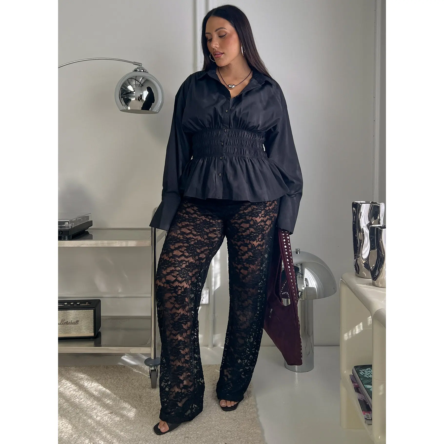 Peru Lace Pants Black Curve