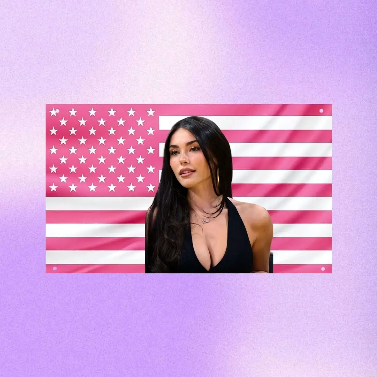 Madison Beer Pink US Wall Tapestry Flag, Singer Room Decor, Aesthetic Bedroom Wall Art, Celebrity Dorm Banner Decor