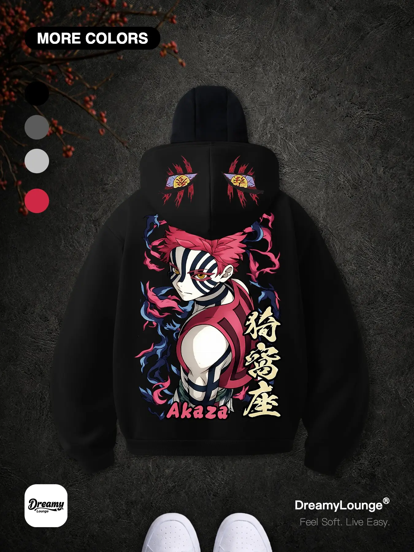Demon Slayer Mitsuri Dressing Cosplay Design Element, Loose-Fit Hooded Sweatshirt, Graphic Print, Suitable for Home or Outdoors