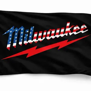 Milwaukee Red White & Blue Flag with Bold Logo