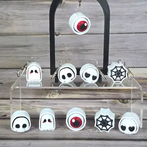 Halloween Themed Clickers – Spooky Fidget Keychains | Ghost, Eyeball, Spider Web Designs