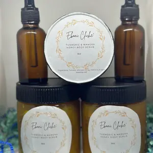 Turmeric & Manuka Honey Sugar Scrub & Ingrown Hair Serum Bundle Organic Hydrating Hydrating Hydrating Hydrating