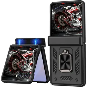 For Samsung Galaxy Z FLIP 7 Case with Hinge Protection, Heavy Duty Shockproof Cover with Ring Kickstand Case for Samsung Z FLIP 6/ 7FE