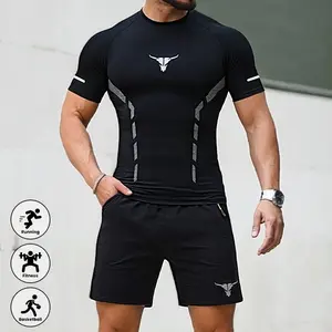 Men’s Compression Shirt and Shorts Set, Quick-Dry Workout Gym Clothing for Running, Fitness, and Basketball