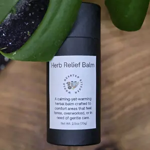 Herb Comfort Balm - 2.5 oz Push-Up Tube, a calming-yet-warming herbal balm crafted to comfort areas that feel tense, overworked, or in need of gentle care.