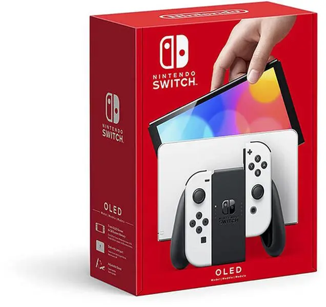 Nintendo Switch OLED Portable Wireless Handheld Gaming Console - White, Adjustable Settings, Ethernet Connection, Enhanced Audio, Home Game Compatibility, High-Quality Screen [Gaming Consoles]