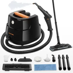 KUIKIBO Multifunctional Steam Cleaner & Mop High Temperature 140°C 6bar Pressure 1000ml Tank 3 Steam Levels Comfortable Handle for Car Detailing & Household Cleaning Kitchen Bathroom Carpets Tile Grout Deep Stain Removal Disinfection