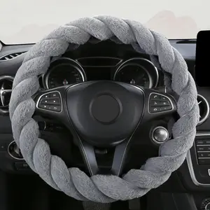 Fluffy Plush Steering Wheel Cover for Women – Soft, Warm, Anti-Slip, Universal 14.5–15