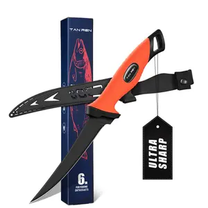 TAN REN 6" Fillet Knife – Flexible Stainless Steel Blade with Sheath, Non-Slip Handle, Perfect for Filleting, Cleaning, and Boning Fish