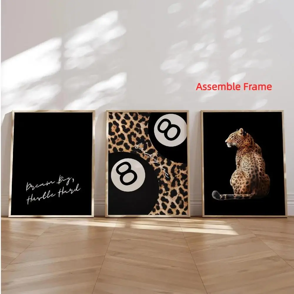 3pcs Leopard Theme Leopard Print Pattern Artistic Poster Decor, Decorative Artwork, Leopard Printed, Canvas Wall Art, Canvas Material, High Quality Posters, Ideal Gift for Friends and Family, DIY Frame Included, Wall Picture Decor, Decoration