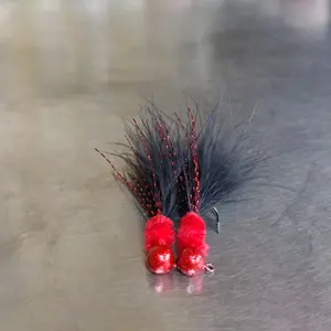 2 pack of Red and black Marabou jig