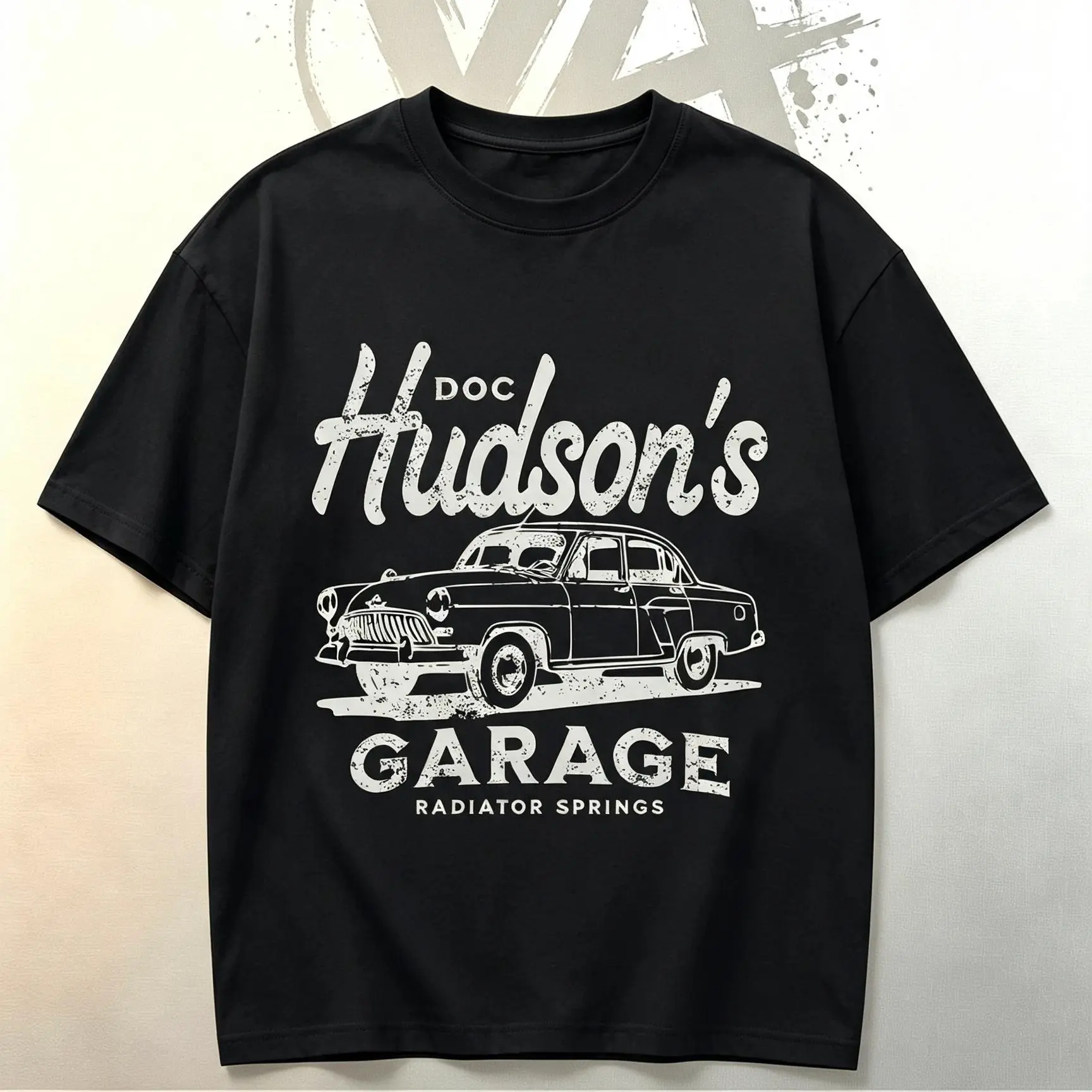 [AVT]Retro Doc Hudson's Garage Shirt, Radiator Springs Doc Hudson Shirt,Pixar Cars,Men's Disneyland Tee,Fathers Day Tee,unisex racing play classic car show,muscle car guy meet part lover,regular high-performance tee,Oversized couple,funny symbol t-shirt