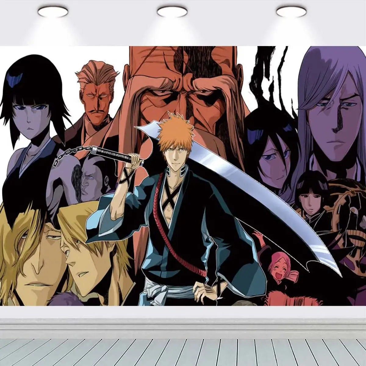 BLEACH School Backdrop Tapestry Banner, Polyester Patchwork Print with Vivid Colors, Lightweight High-Quality Happy Birthday Decorations for Fans, Easy-Install Large-Size Festive Supplies