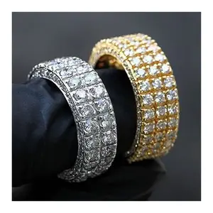 925 Sterling Sliver Ring Iced Out Paw Setting Micro Crystal Ring For Woman Engagement Wedding Finger Jewelry Gifts