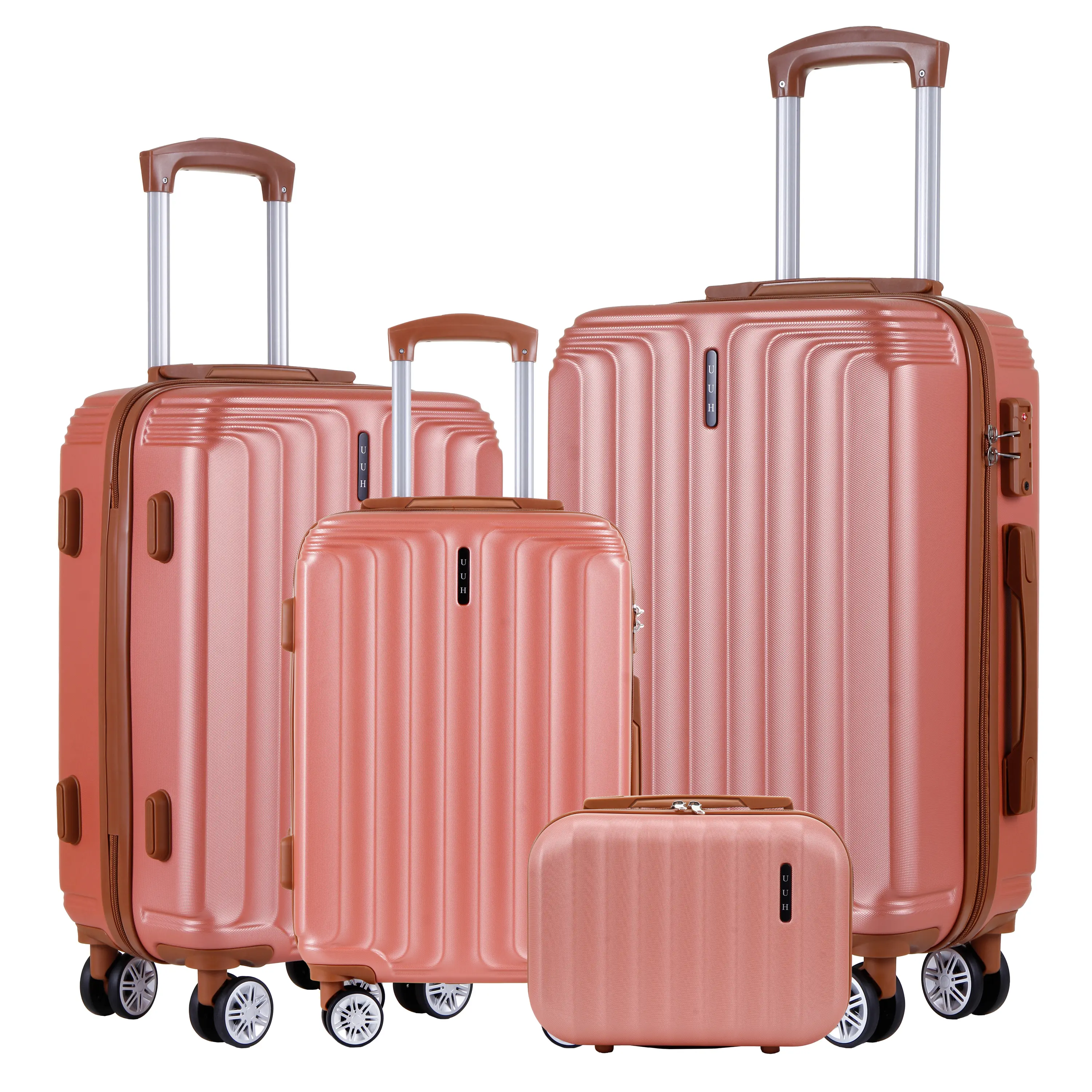 UUH 4PCS Luggage Set with TSA Locks - Hardshell Durable Family Travel and Moving Set