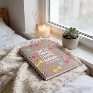 A5 Undated Fitness Planner Notebook – Daily Workout & Weight Loss Tracking Journal, Gym & Home Training Exercise Logging#Mother's Day